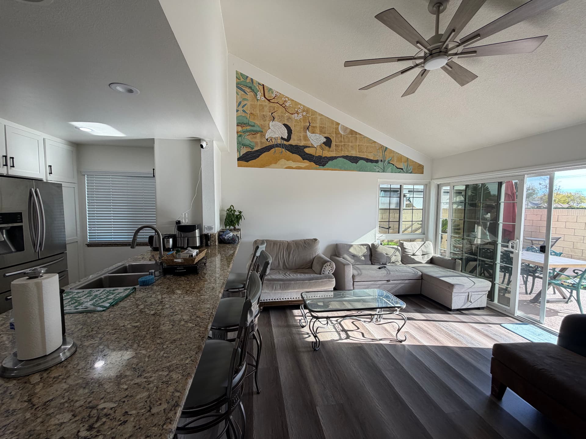 Open kitchen and family room inside the recovery home